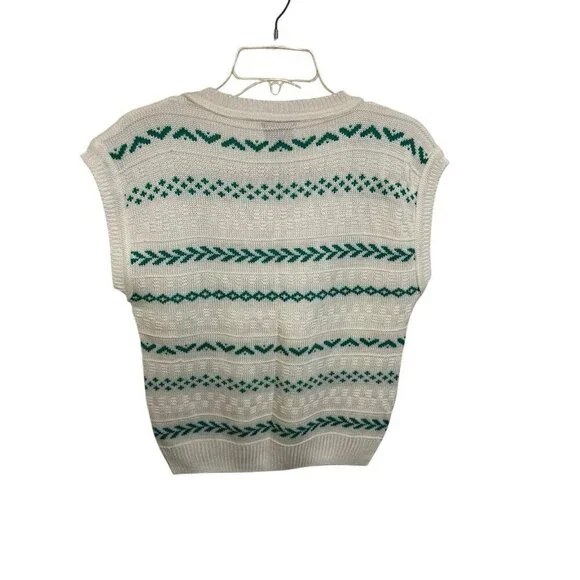 Vintage College Point Sportswear Women's Medium Cap Sleeve Sweater Knit Top - Picture 4 of 4